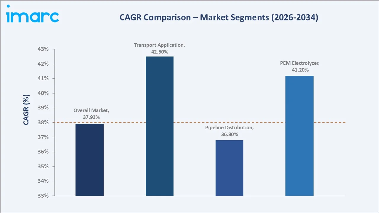 India Green Hydrogen Market CAGR Comparison