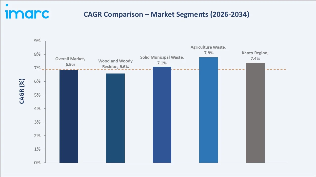 Japan Biomass Market CAGR Comparison