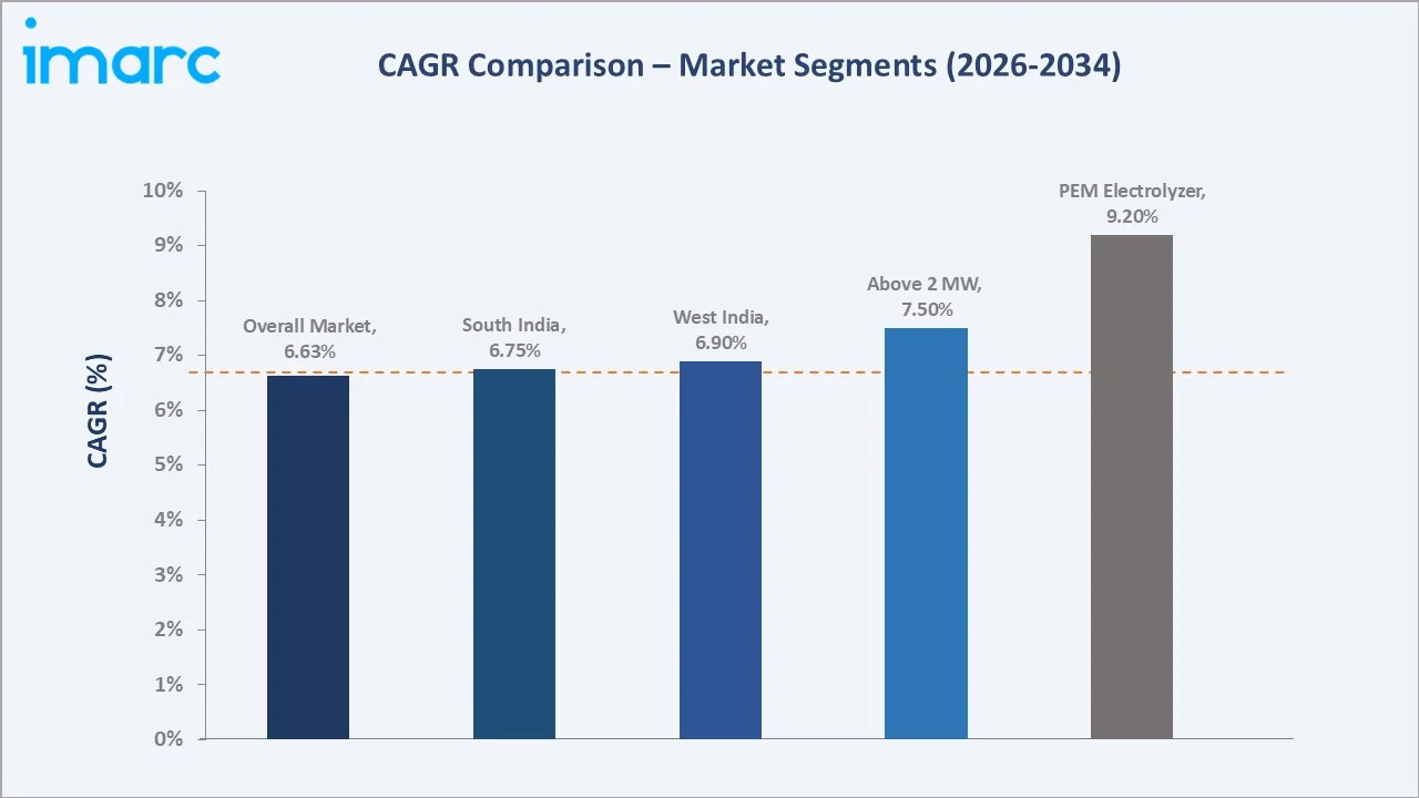 India Electrolyzer Market CAGR Comparison